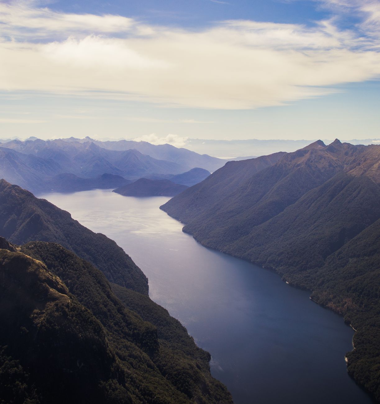 Stunning New Zealand scenic fjord mountain range